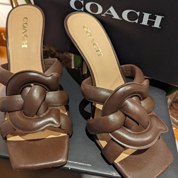 Coach Kellie Leather Sandal Size 10 New in Box - Picture 3 of 5